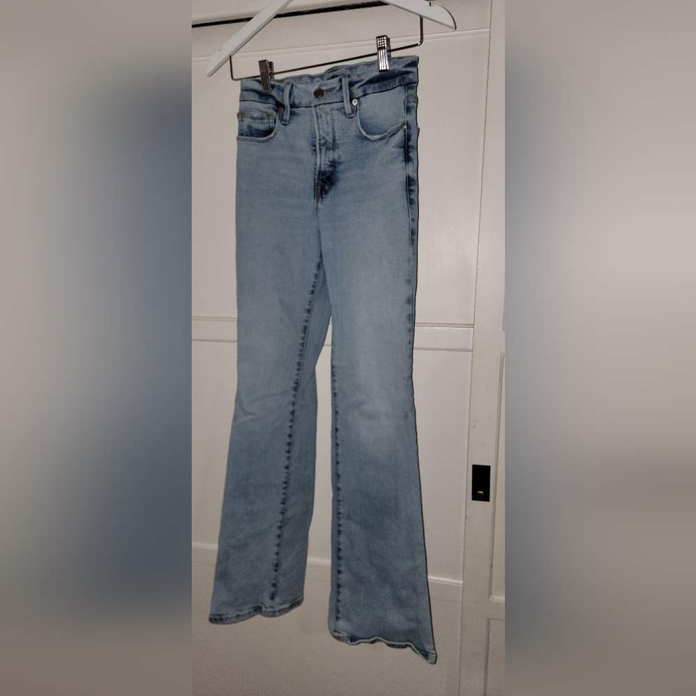 Good American Light Wash Flare Jeans Size 0/25